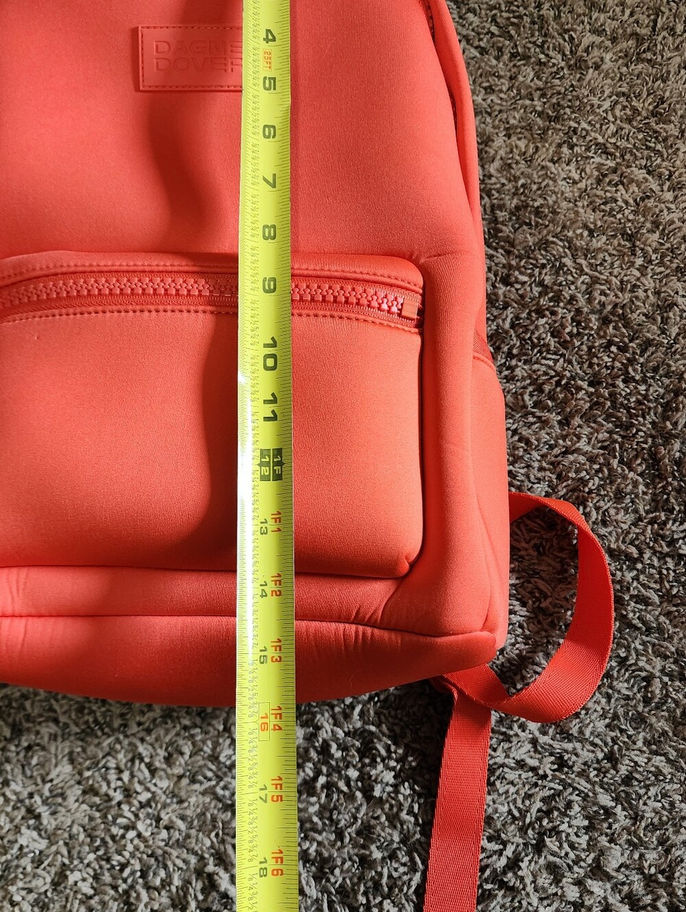 Dagne Grover Dakota Travel Laptop Backpack Bright Red Orange Color Medium - Picture 11 of 13